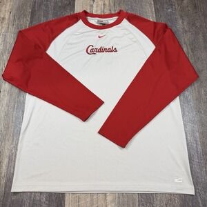 Vintage Nike St Louis Cardinals Long Sleeve Raglan Shirt XL MLB Team Performance